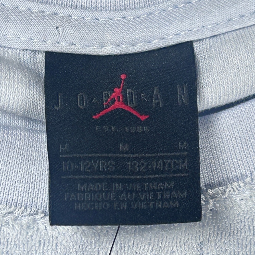 Jordan T-Shirt 95D151-G7H Kids M Football Gray Terry Jumpman Logo New - Picture 7 of 8